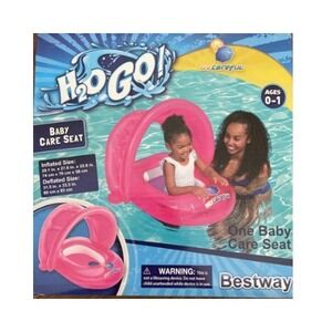 H2O Go! Bestway Baby Care Seat Baby Pool Float Ages 0-1 Detachable Sun Shade New